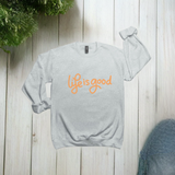 Life is Good unisex crew neck sweatshirt in Gildan 18000