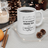 Ceramic mug showcasing workout theme design