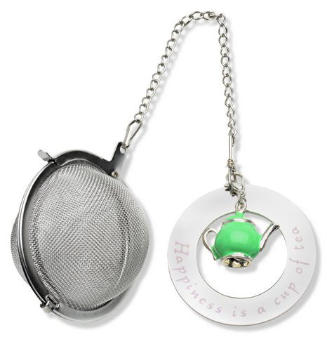 Harmony Tea Products Mesh Ball Infuser with Teapot Charm and Stainless Steel Disc