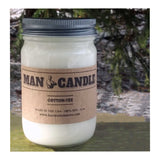 Modern farmhouse soy candle with cotton tee scent