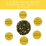 A steaming cup of Lemon Creme Verbena Black Tea.