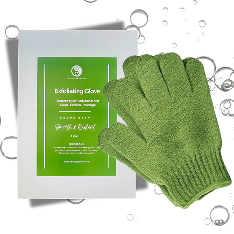 Exfoliating Gloves - Textured Nylon Bath - Green - 1 Pair