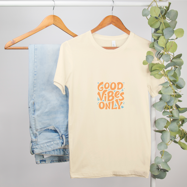 Bella Good Vibes Only Unisex Tee 3001 in Off-White