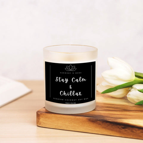 11 oz. hand poured frosted glass candle