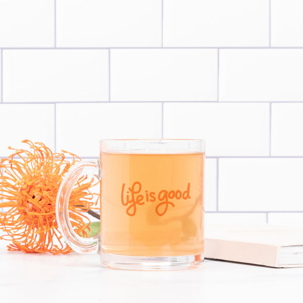 Classic Life is Good glass mug, 10 oz