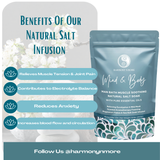 Magnesium flakes and Dead Sea salt bath infusion