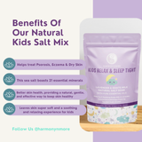 Natural kids bath salt with Dead Sea salt and lavender