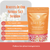 Self-care bath products including energizing bath salts