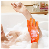 Self-care products including exfoliating gloves for healthy skin