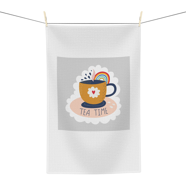 Tea Time Microfiber Towel with a decorative design