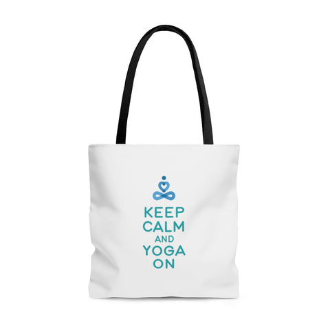 Keep Calm And Yoga On Tote Bag for yoga enthusiasts