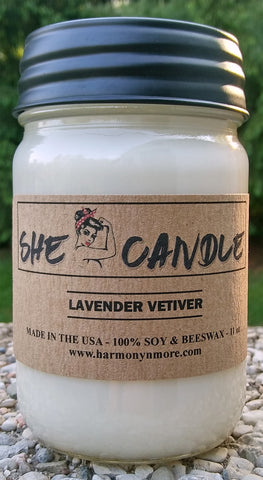 She Candle - Modern Farmhouse 100% Soy & Beeswax 11 Oz