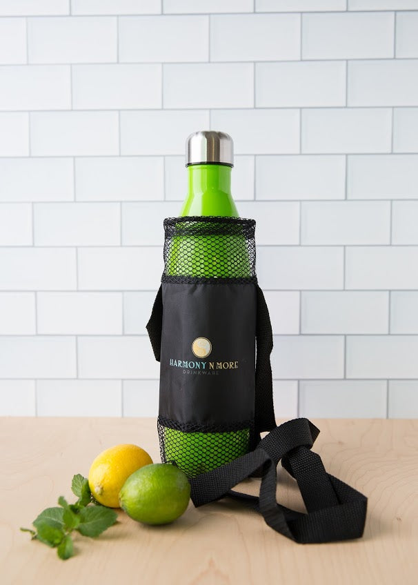 Water Bottle Holder Mesh Bottle Sling with Adjustable Shoulder